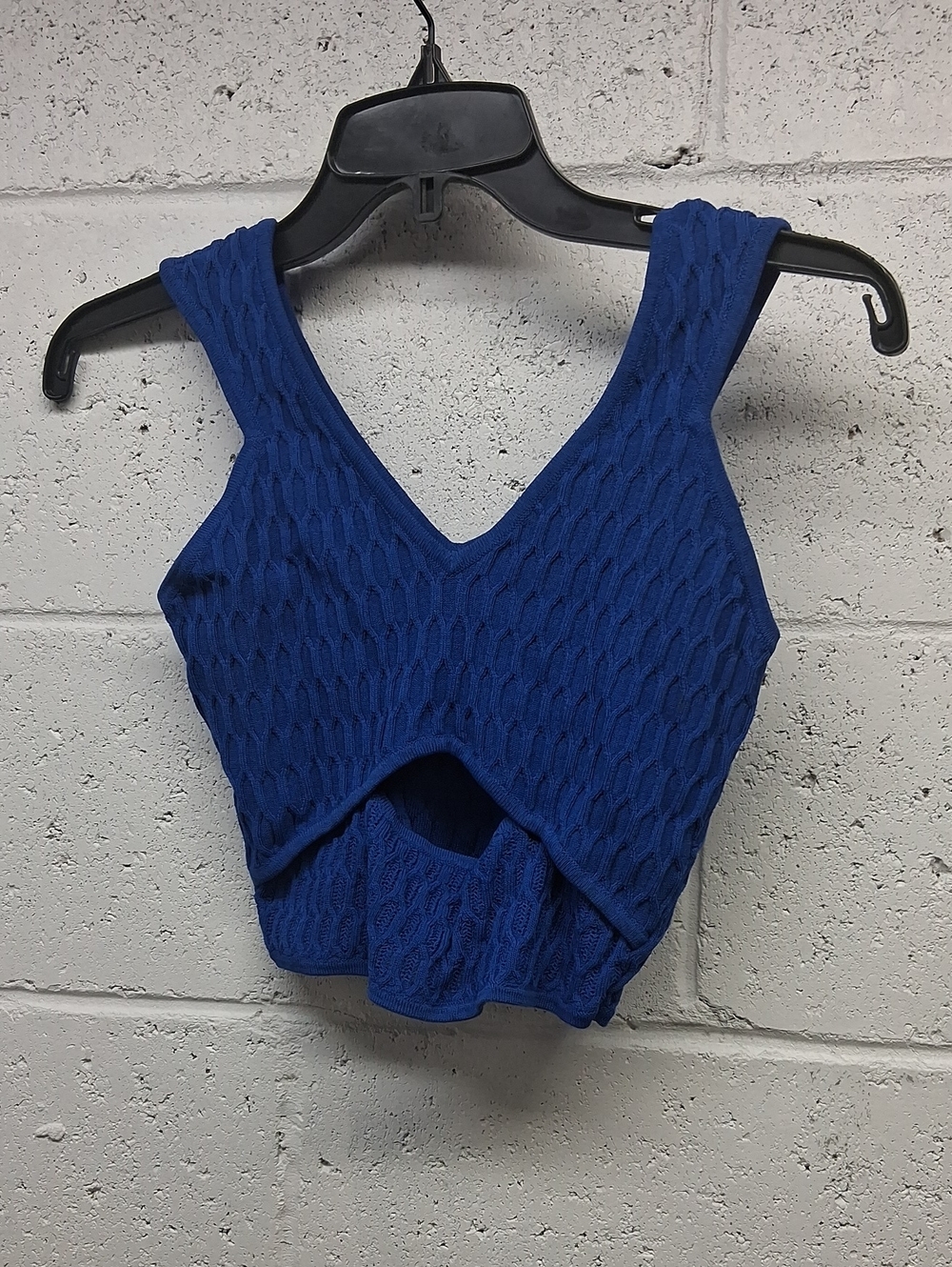 NWOT Womens Jonathan Simkhai Blue Knit Crop Tank Top - Sleeveless V-Neck